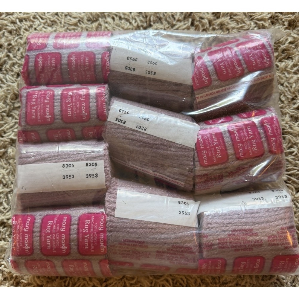 Mary Maxim Cut Rug Yarn Lot of 10 Light Purple  Latch Hook Same Batch 8305
